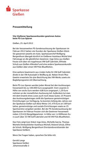 Pressemitteilung - Sparkasse GieÃen