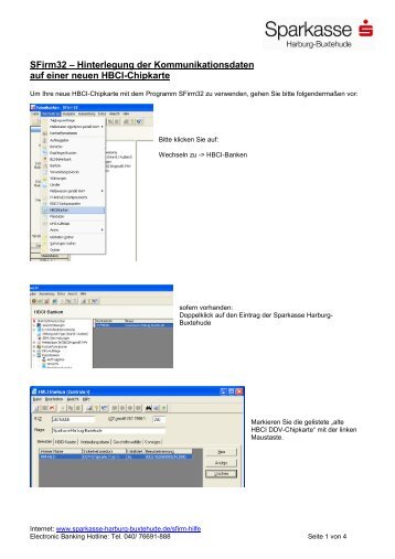 Neue HBCI-Karte einrichten - Sparkasse Harburg-Buxtehude
