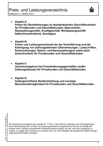 Preis- und Leistungsverzeichnis - Sparkasse Harburg-Buxtehude