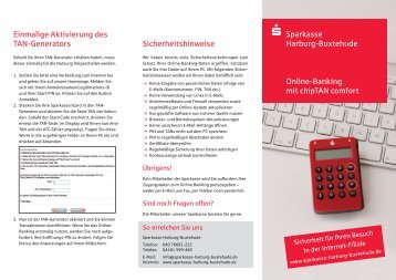 S Sparkasse Harburg-Buxtehude Online-Banking mit chipTAN ...