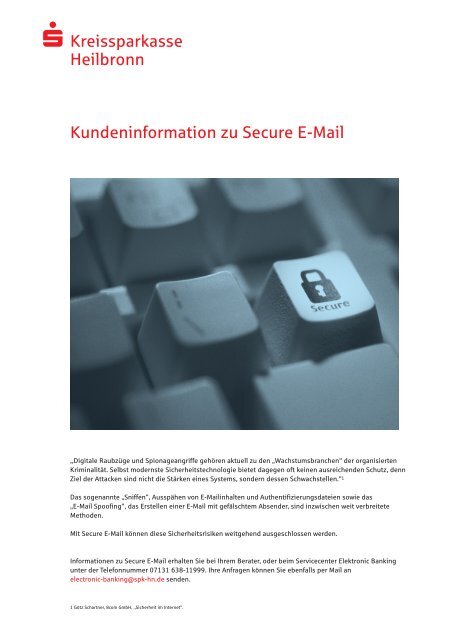 Kundeninformation Secure E-Mail - Kreissparkasse Heilbronn