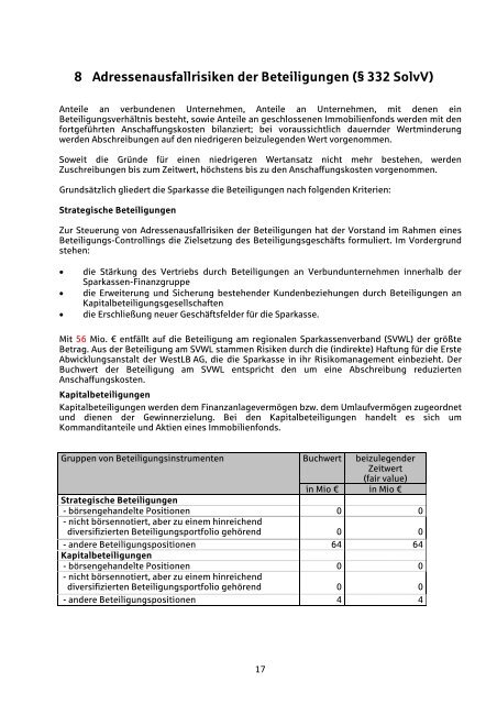 Sparkasse im Kreis Herford Offenlegungsbericht nach § 26a KWG ...