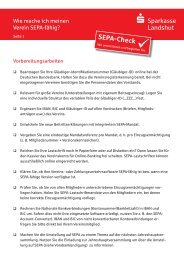 Checkliste zur Einführung der SEPA-Lastschrift - Sparkasse Landshut