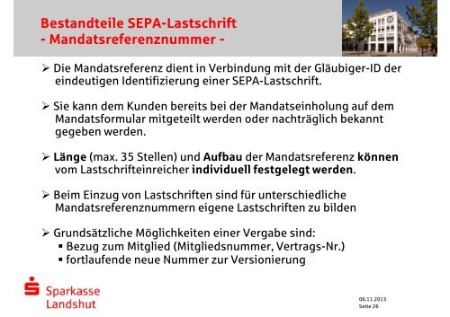 SEPA-Präsen-tation für Vereins-kunden (PDF) - Sparkasse Landshut