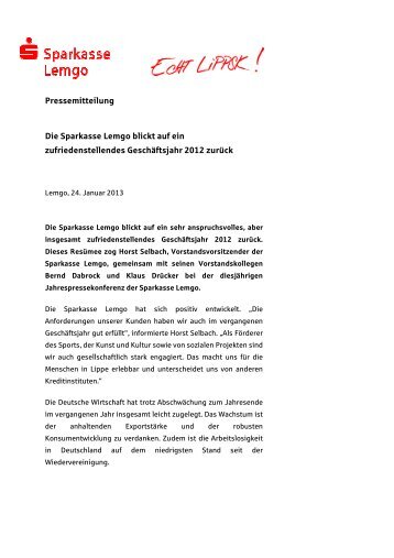 Text Homepage - Sparkasse Lemgo