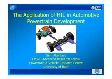The Application of HIL in Automotive Powertrain Development