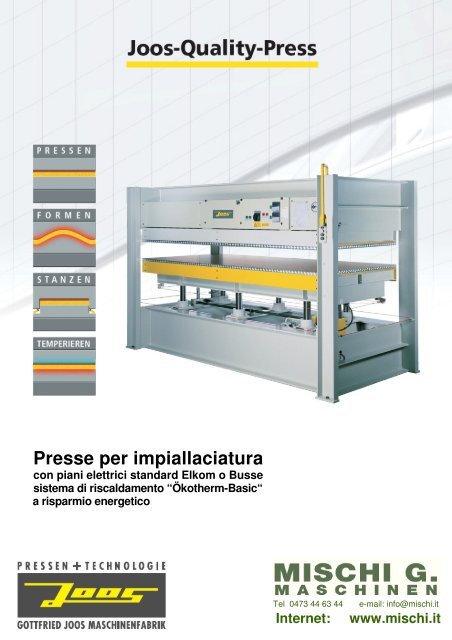 Presse per impiallaciatura con piani elettrici standard Elkom o ...