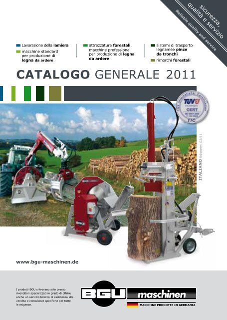 Catalogo generale 2011 - BGU Maschinen
