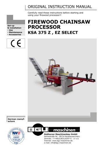 firewood chainsaw processor ksa 375 z , ez select - BGU Maschinen
