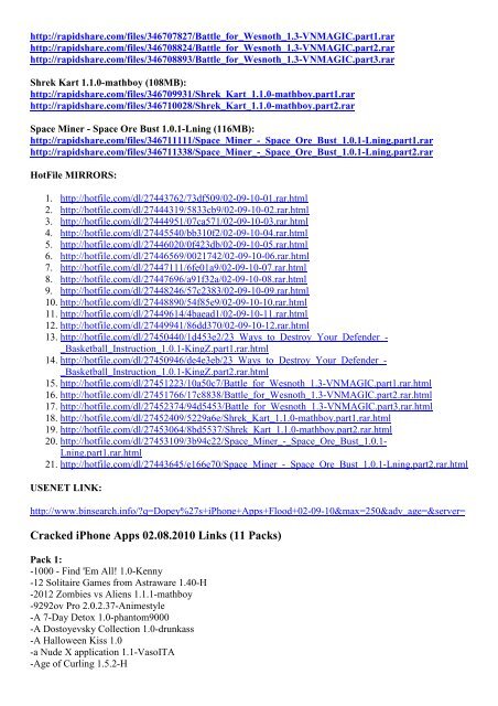 Cracked iPhone Apps 02.28.2010 Links (10 Packs) - dOOmOney