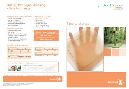 DuoDERMÂ® Signal dressing â time to change - ConvaTec