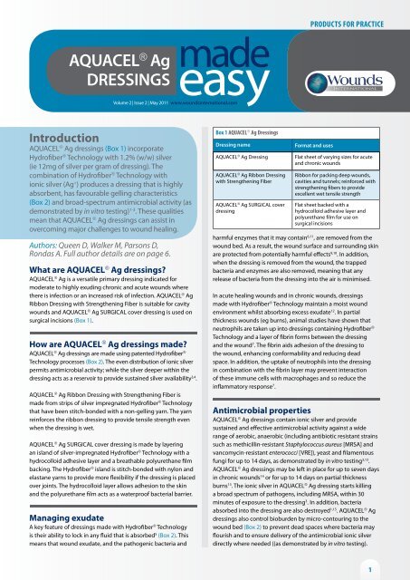 AQUACEL Ag Made Easy - ConvaTec