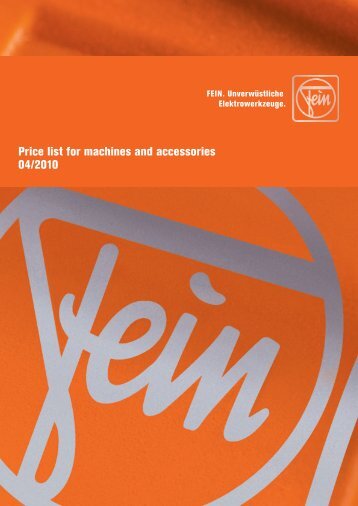 Price list for machines and accessories 04/2010 - Feromoto