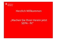 Präsentation SEPA im Verein - Vortrag - Sparkasse Nürnberg