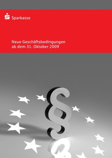 Neue GeschÃ¤ftsbedingungen ab dem 31. Oktober 2009 S Sparkasse