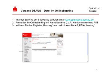 Versand DTAUS – Datei im Onlinebanking - Sparkasse Passau