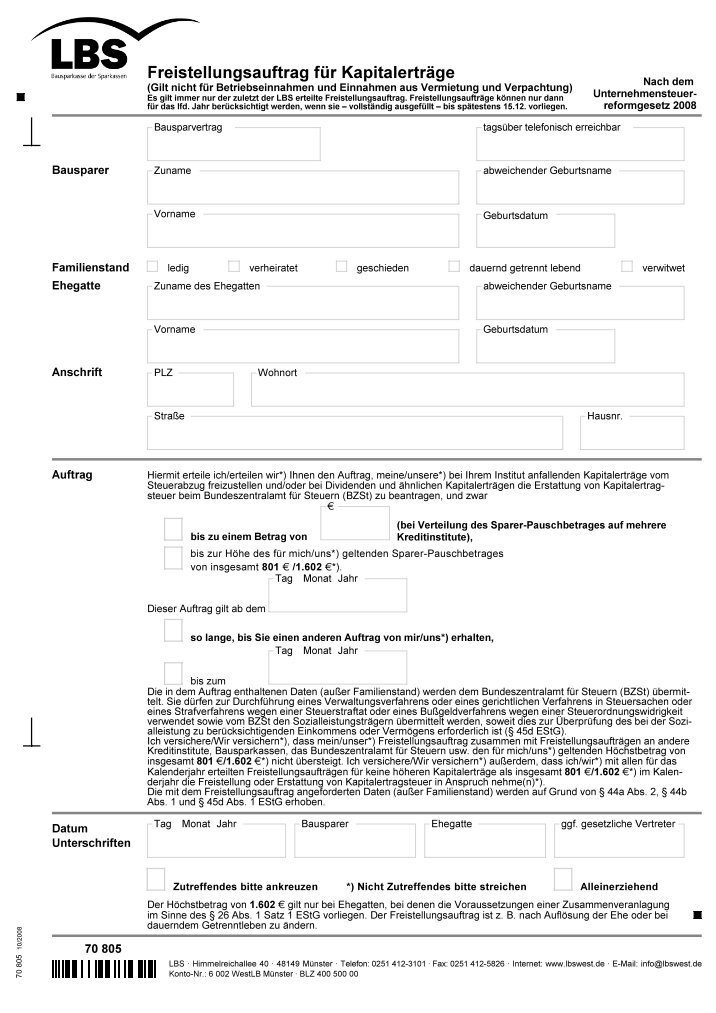 Freistellungsauftrags Magazine