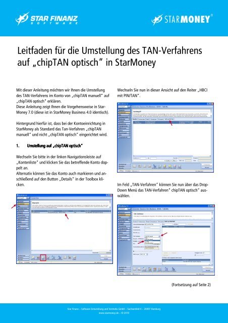 Leitfaden chipTAN optisch - Sparkasse Regen-Viechtach