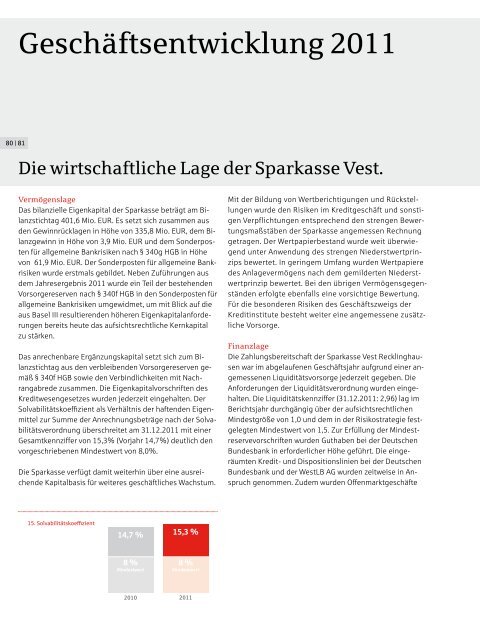 Jahresbericht 2011 - Sparkasse Vest Recklinghausen