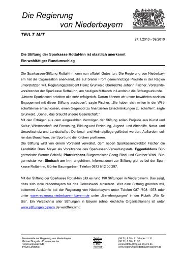 Pressemitteilung Stiftung Sparkasse Rottal-Inn - Die Internetfiliale ...