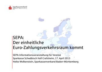 SEPA-Präsentation für Vereine - Sparkasse Schwäbisch Hall ...