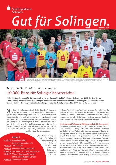 16. Ausgabe 10/2013 - Stadt-Sparkasse Solingen