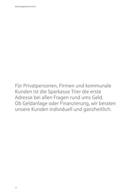 Zum Nachhaltigkeitsbericht 2013 - Sparkasse Trier