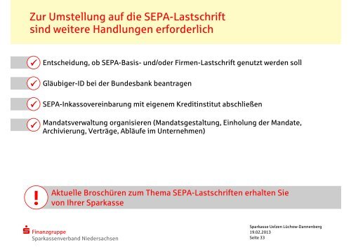 SEPA - Sparkasse Uelzen Lüchow-Dannenberg