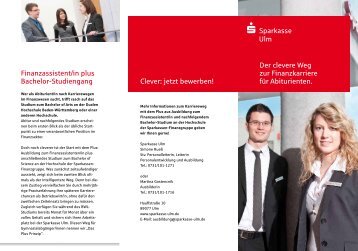 Unser Flyer FinanzassistentPlus für Sie zum ... - Sparkasse Ulm