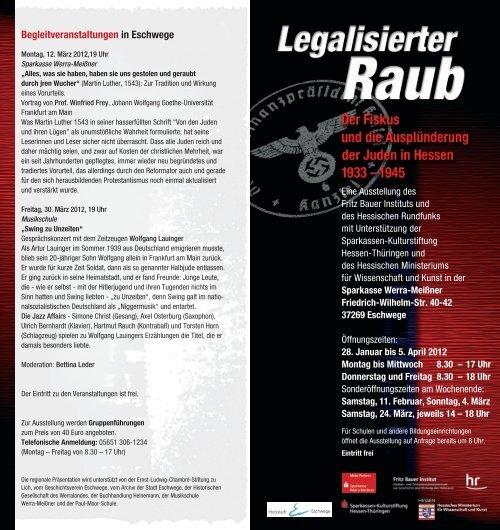 Begleitveranstaltungen in Eschwege - Sparkasse Werra-MeiÃner