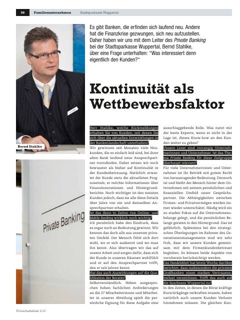 Interview - Stadtsparkasse Wuppertal