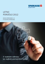 LETNO POROÄILO 2012 - Banka Sparkasse