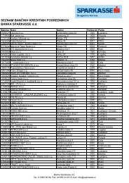 SEZNAM BANÄNIH KREDITNIH POSREDNIKOV ... - Sparkasse