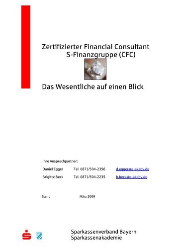 Zertifizierter Financial Consultant S-Finanzgruppe (CFC) Das ...