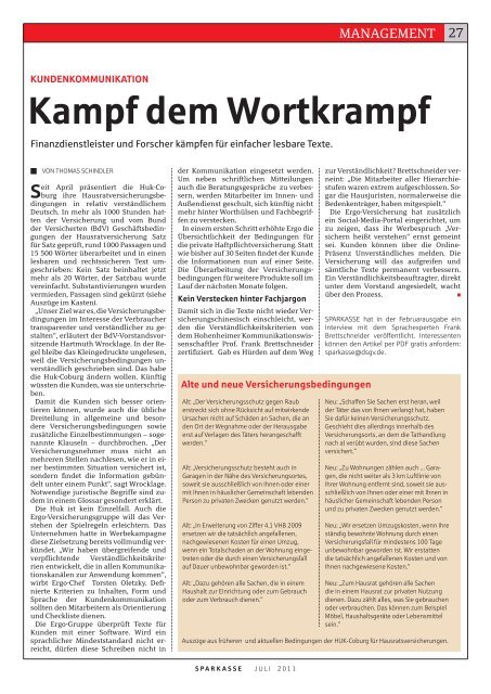 SANIEREN UND SPAREN - Sparkassenzeitung