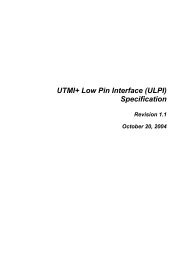 UTMI+ Low Pin Interface (ULPI) Specification