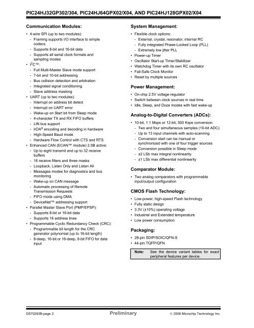 PIC24HJ64 Datasheet