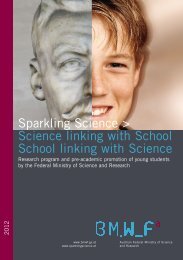 Sparkling Science > Science linking with School School linking with ...