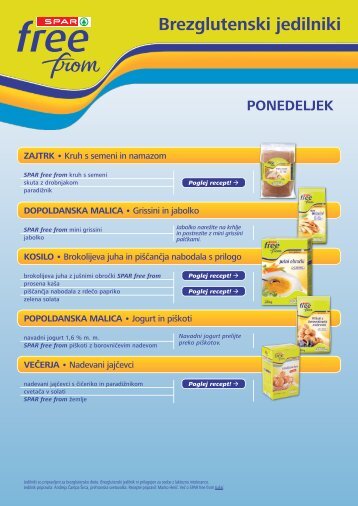 Brezglutenski jedilniki - Spar