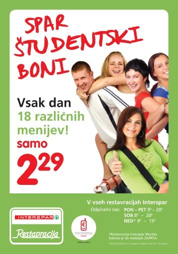 Vsak dan 18 razli~nih menijev! samo - Spar