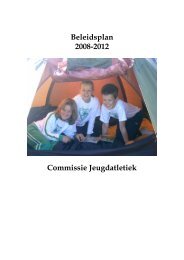 Beleidsplan 2008-2012 Commissie Jeugdatletiek - De Spartaan