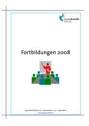 Fortbildungsprogramm 08 - bei der Spastikerhilfe Berlin eG