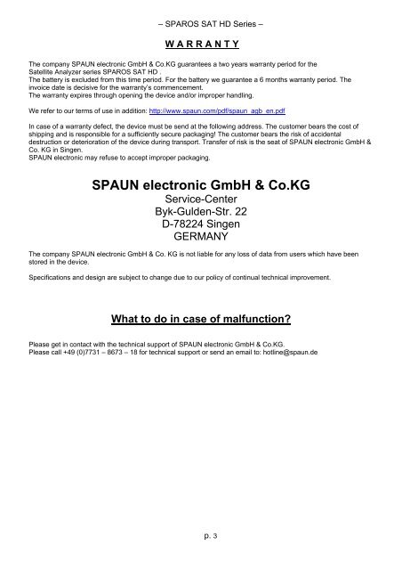 sparos sat hd - Spaun