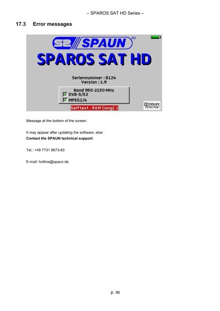 sparos sat hd - Spaun