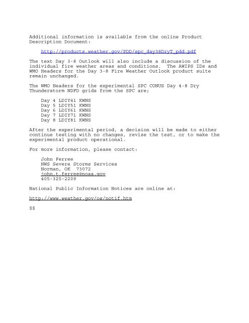 PNS - SPC Thunder to Operations - Storm Prediction Center - NOAA