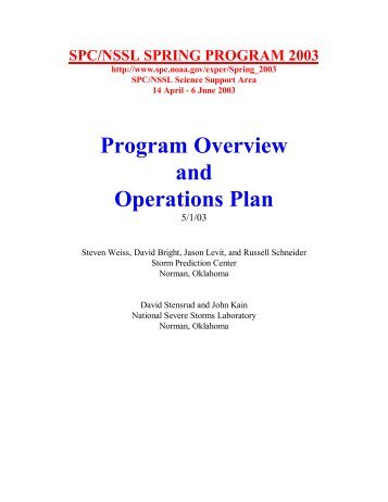 Program Overview and Operations Plan - Storm Prediction Center ...