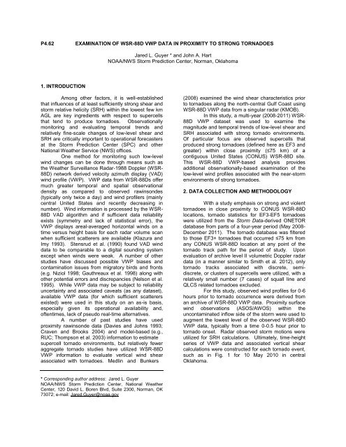 Examination of WSR-88D VWP Data in Proximity to Strong Tornadoes