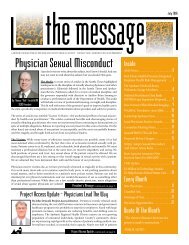 Physician Sexual Misconduct - Spokane County Medical Society