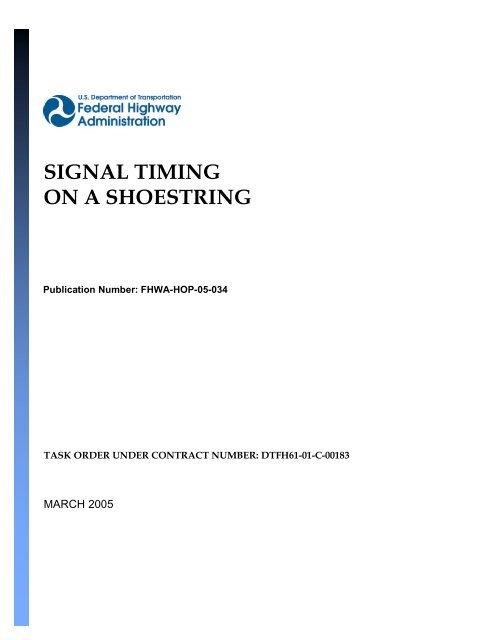 FHA Signal Timing On A Shoestring