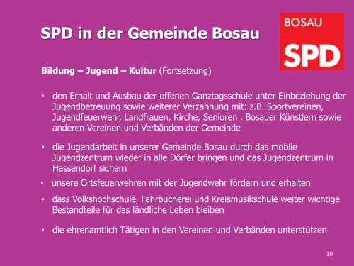 in der Gemeinde Bosau - SPD Bosau